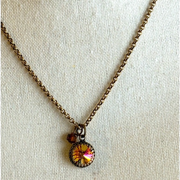 Swarovski 18” Antique Gold Necklace - Handmade - Picture 10 of 10